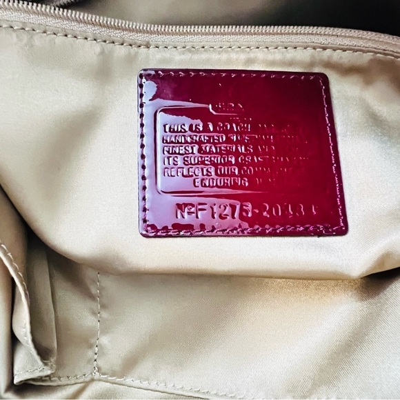 Coach Burgundy Patent Leather Tote - Picture 14 of 14